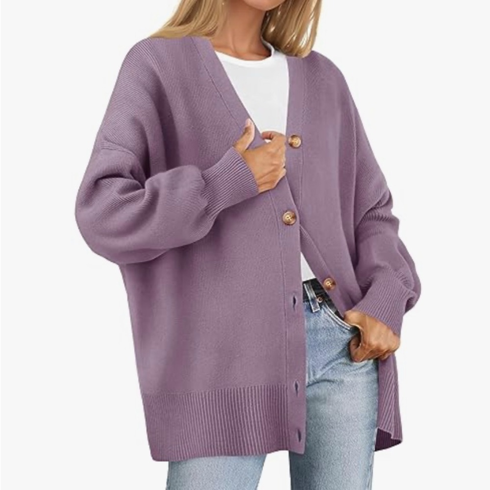 Women's Purple Cardigan Sweater